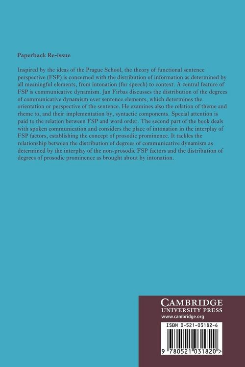 Produktbild: Functional Sentence Perspective in Written and Spoken Communication