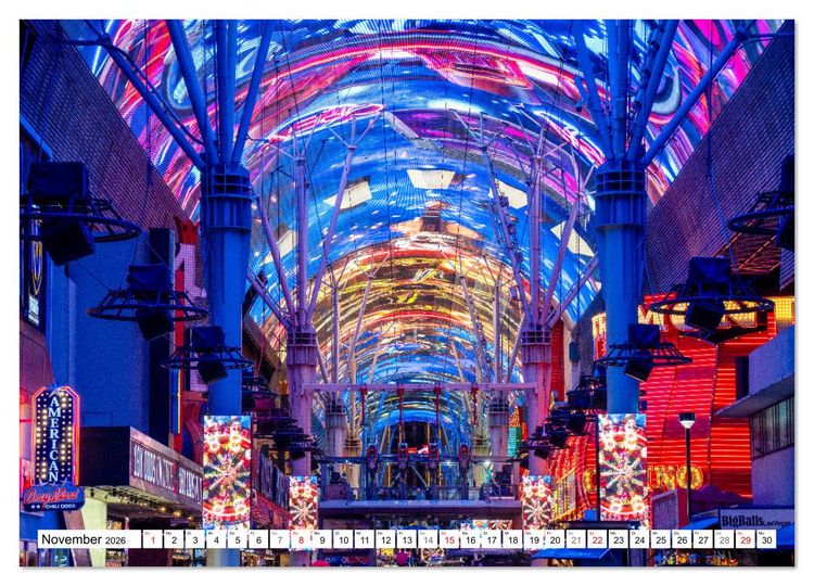 Produktbild: Las Vegas Nightlife - Neonlichter, Casinos und unvergessliche N&auml;chte (Wandkalender 2026 DIN A3 quer), CALVENDO Monatskalender