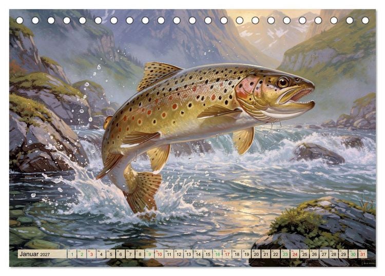 Produktbild: Talsperren - Forellen (Tischkalender 2027 DIN A5 quer), CALVENDO Monatskalender