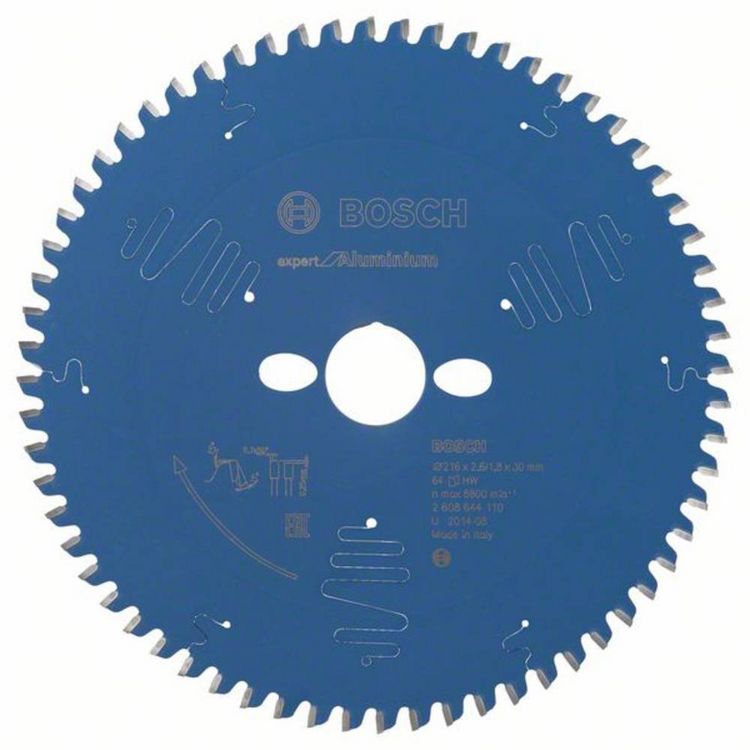 Produktbild: Bosch Accessories Expert for Aluminium 2608644110 Kreiss&auml;geblatt 216 x 30 x 1.8 mm Z&auml;hneanzahl: 64 1 St.