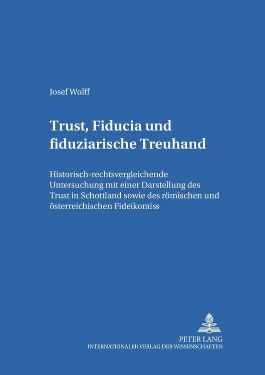 Produktbild: Trust, Fiducia und fiduziarische Treuhand