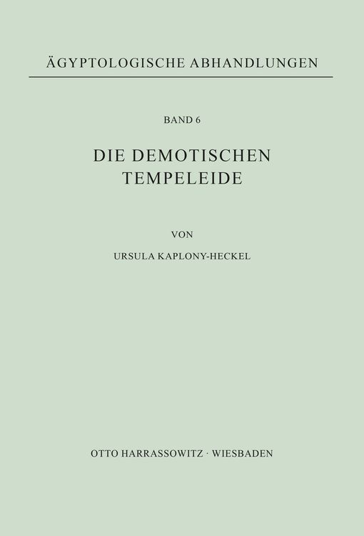 Produktbild: Die demotischen Tempeleide