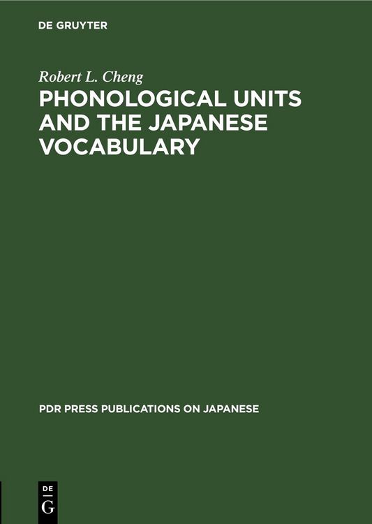 Produktbild: Phonological Units and the Japanese Vocabulary