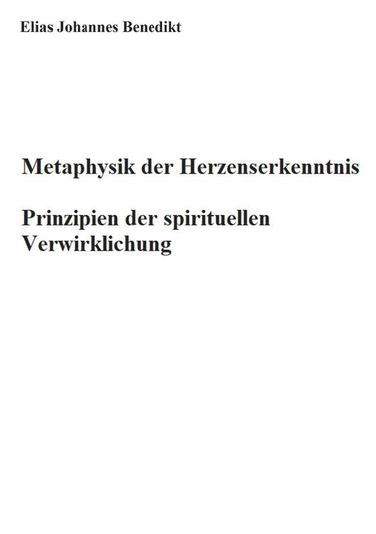 Produktbild: Metaphysik der Herzenserkenntnis