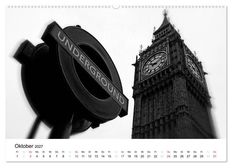 Produktbild: London (Wandkalender 2027 DIN A2 quer), CALVENDO Monatskalender