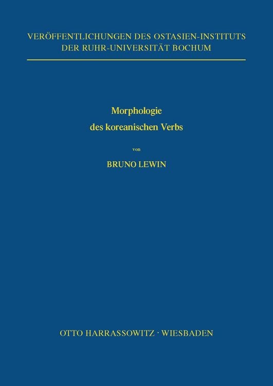 Produktbild: Morphologie des koreanischen Verbs