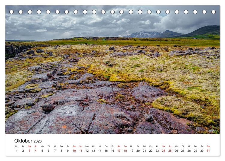 Produktbild: Island - Elemente der Natur (Tischkalender 2026 DIN A5 quer), CALVENDO Monatskalender