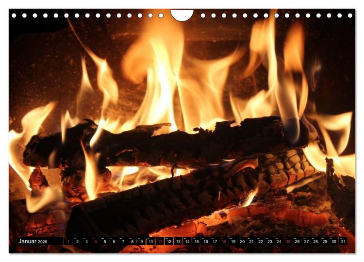 Produktbild: Feuer &bull; W&auml;rme, Licht & Gefahr (Wandkalender 2026 DIN A4 quer), CALVENDO Monatskalender