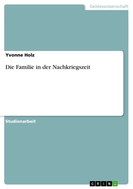 Produktbild: Die Familie in der Nachkriegszeit