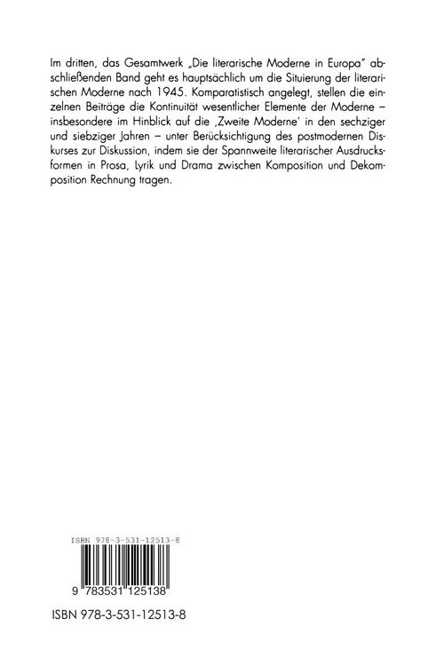 Produktbild: Die literarische Moderne in Europa