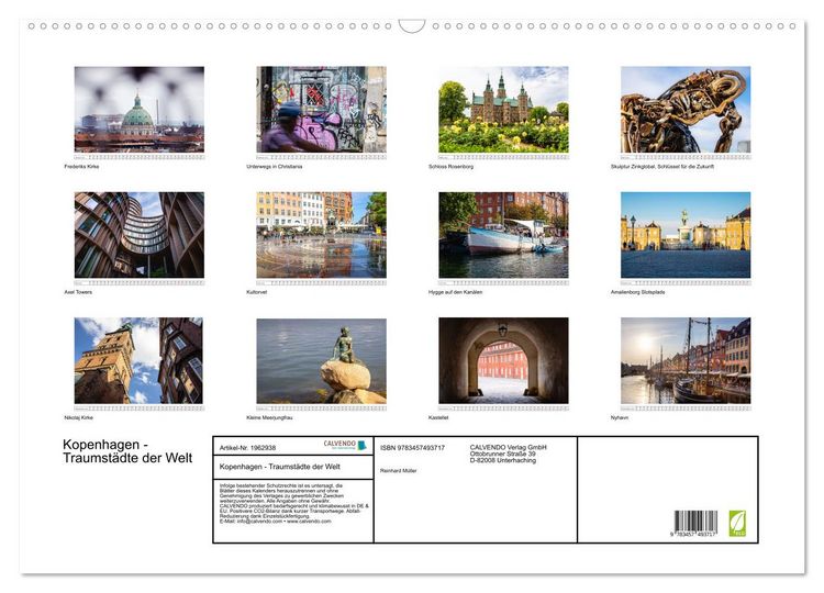 Produktbild: Kopenhagen - Traumst&auml;dte der Welt (Wandkalender 2026 DIN A2 quer), CALVENDO Monatskalender