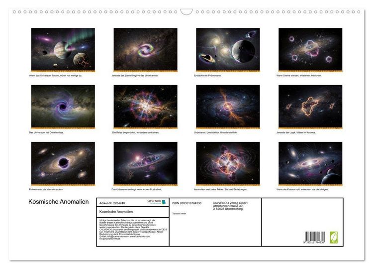 Produktbild: Kosmische Anomalien (Wandkalender 2027 DIN A2 quer), CALVENDO Monatskalender