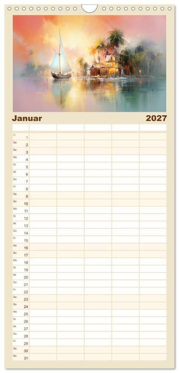 Produktbild: Familienplaner 2027 - Karibisches Flair mit 5 Spalten (Wandkalender, 21 x 45 cm) CALVENDO
