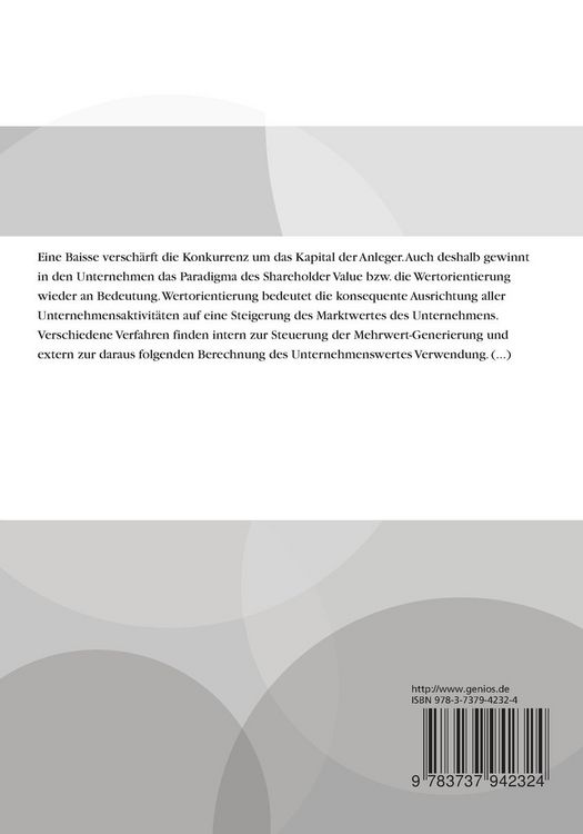 Produktbild: Wertorientierung und Unternehmenswert