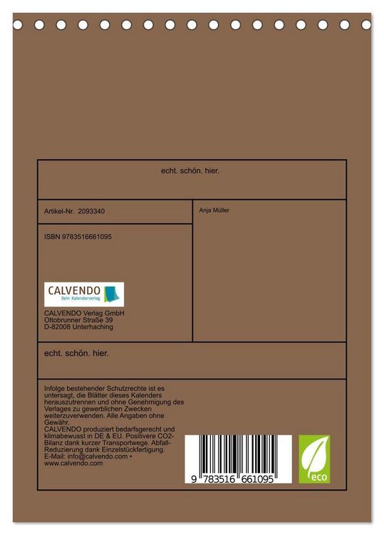 Produktbild: echt. sch&ouml;n. hier. (Tischkalender 2026 DIN A5 hoch), CALVENDO Monatskalender