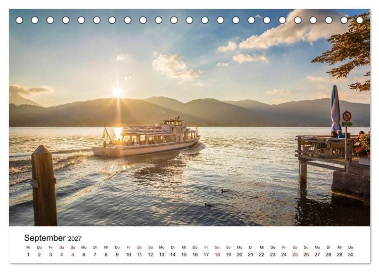 Produktbild: Bayerische Seen - Wo die Berge das Wasser ber&uuml;hren (Tischkalender 2027 DIN A5 quer), CALVENDO Monatskalender