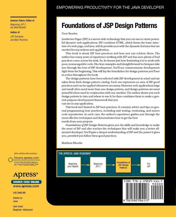 Produktbild: Foundations of JSP Design Patterns