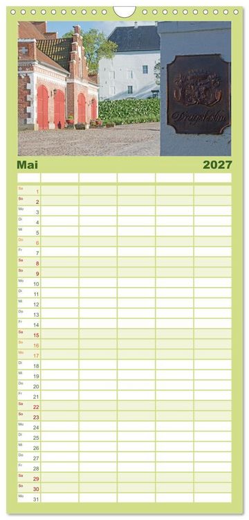 Produktbild: Familienplaner 2027 - Schl&ouml;sser in D&auml;nemark mit 5 Spalten (Wandkalender, 21 x 45 cm) CALVENDO