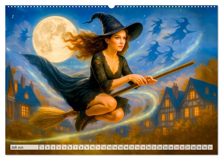 Produktbild: Mystische Hexen - Magische Frauen und finstere N&auml;chte (Wandkalender 2026 DIN A2 quer), CALVENDO Monatskalender