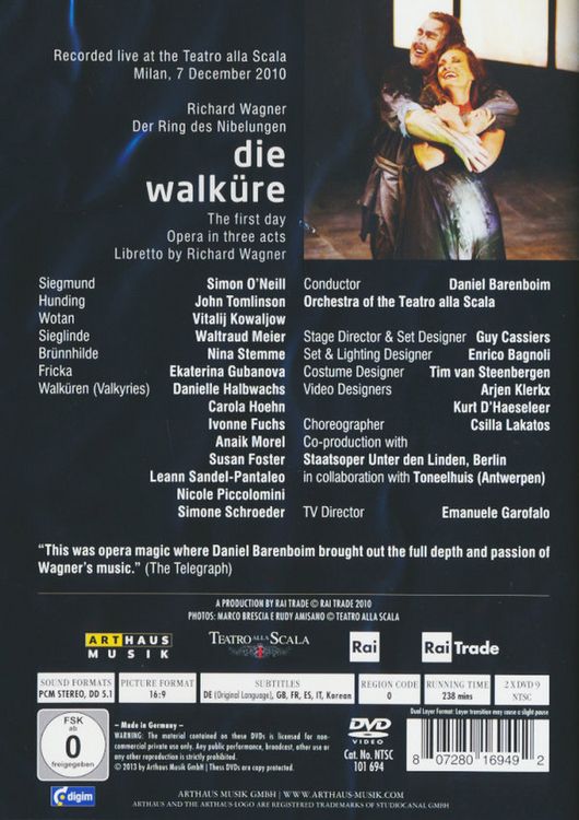 Produktbild: Richard Wagner - Die Walk&uuml;re [2 DVDs]