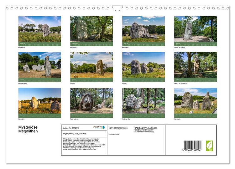 Produktbild: Mysteri&ouml;se Megalithen (Wandkalender 2026 DIN A3 quer), CALVENDO Monatskalender