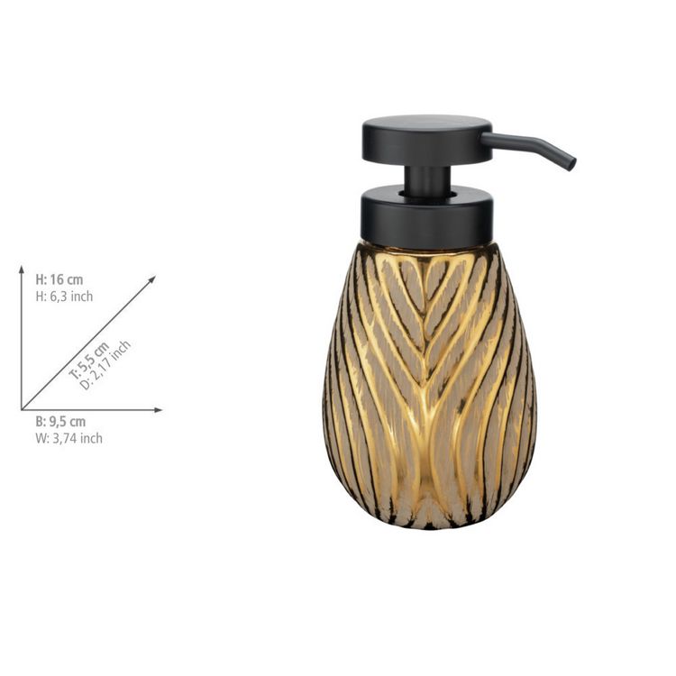 Produktbild: Bad-Accessoire Set Mod. Idro Gold, 2-tlg., Seifenspender und Zahnputzbecher
