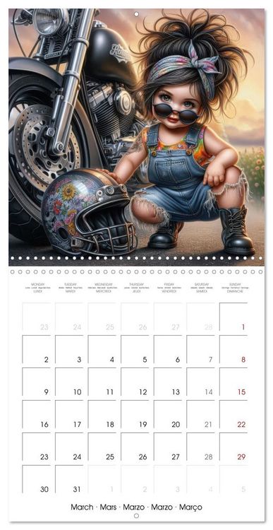 Produktbild: Born to Ride - Cool toddler girls and Motorbikes (Wall Calendar 2026 12 &times; 12 Inch) CALVENDO 12 Month Wall Calendar