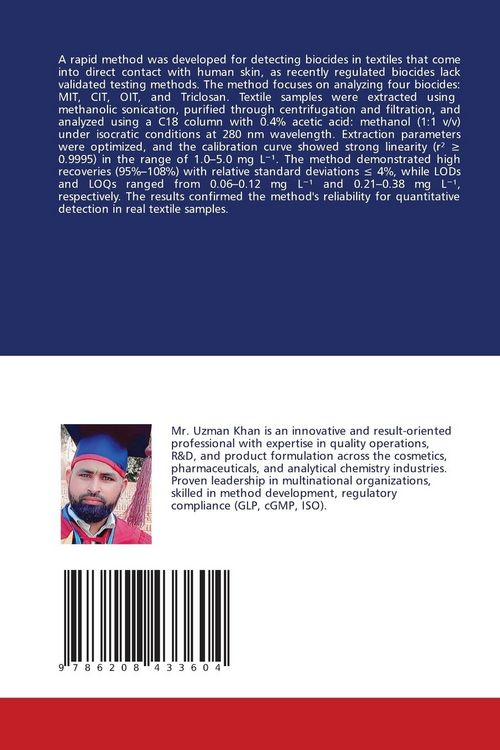 Produktbild: Analytical method for analysis of biocides from textile on LC-DAD