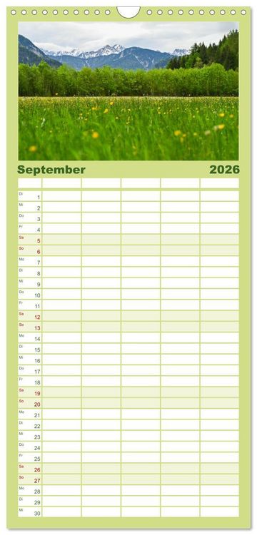Produktbild: Familienplaner 2026 - Alpenwelten-Zwischen Wetterstein und Karwendel mit 5 Spalten (Wandkalender, 21 x 45 cm) CALVENDO