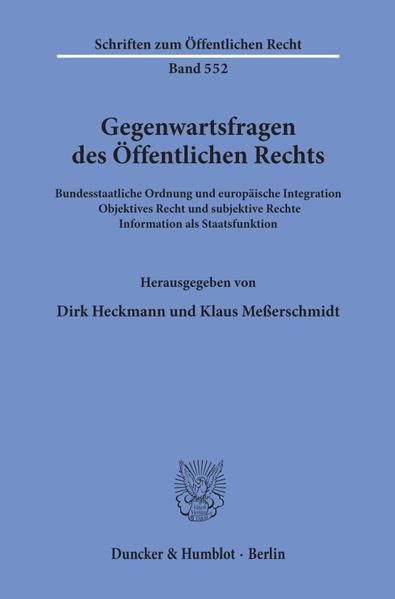 Produktbild: Gegenwartsfragen des &Ouml;ffentlichen Rechts.