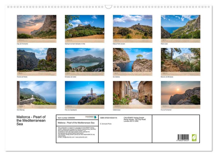 Produktbild: Mallorca - Pearl of the Mediterranean Sea (Wall Calendar 2026 DIN A2 landscape), CALVENDO 12 Month Wall Calendar
