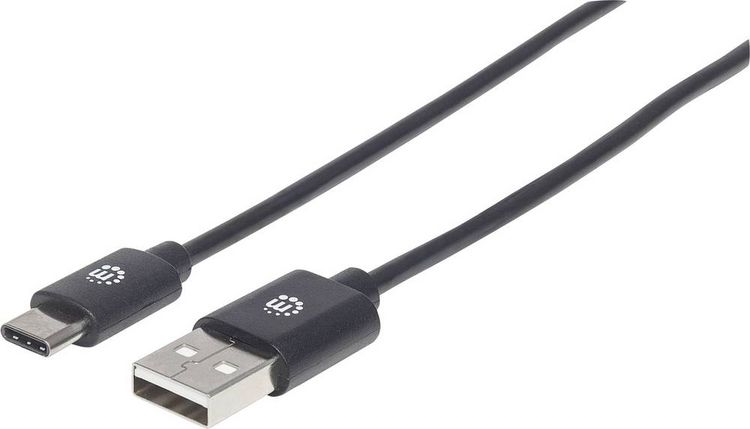 Produktbild: Manhattan USB-Kabel USB 2.0 USB-A Stecker, USB-C&reg; Stecker 3.00 m Schwarz 354936