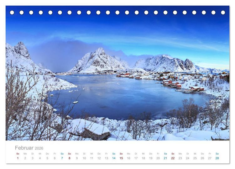 Produktbild: Norwegen - der hohe Norden (Tischkalender 2026 DIN A5 quer), CALVENDO Monatskalender