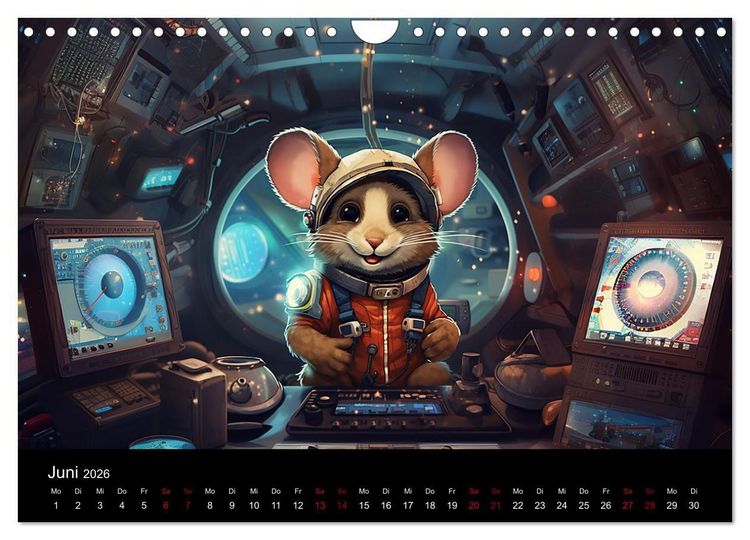 Produktbild: M&auml;use im All (Wandkalender 2026 DIN A4 quer), CALVENDO Monatskalender