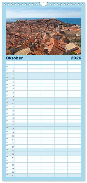 Produktbild: Familienplaner 2026 - Weltkulturerbe Dubrovnik mit 5 Spalten (Wandkalender, 21 x 45 cm) CALVENDO