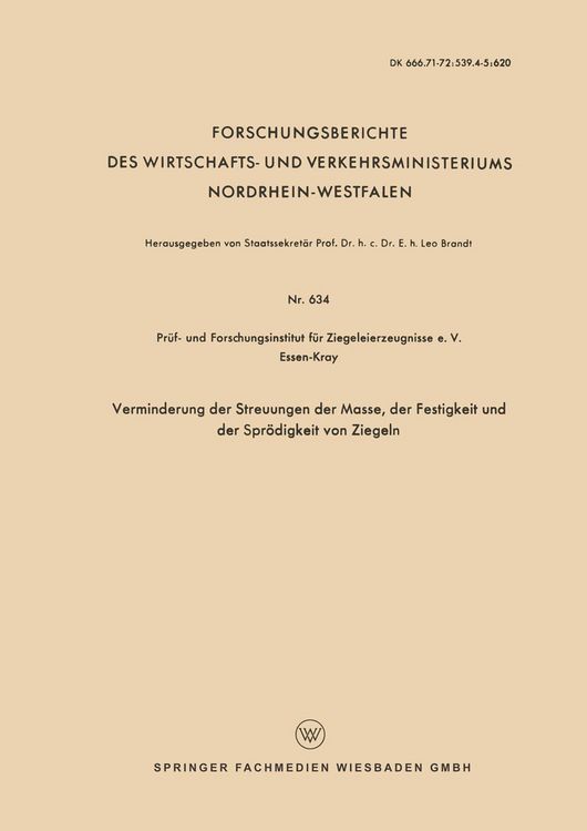 Produktbild: Verminderung der Streuungen der Masse, der Festigkeit und der Spr&ouml;digkeit von Ziegeln