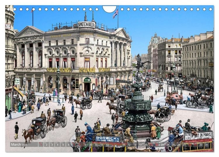 Produktbild: London around 1890-1900 - photos restored and colourised (Wall Calendar 2026 DIN A4 landscape), CALVENDO 12 Month Wall Calendar