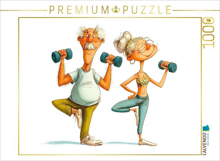 Produktbild: CALVENDO Puzzle Seniorensport mit Hanteln im Park | 1000 Teile Lege-Gr&ouml;&szlig;e 64x48cm Foto-Puzzle f&uuml;r gl&uuml;ckliche Stunden