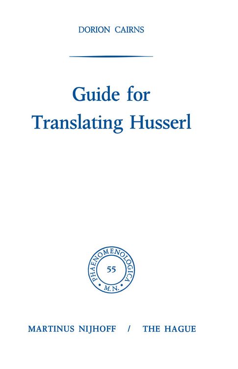 Produktbild: Guide for Translating Husserl