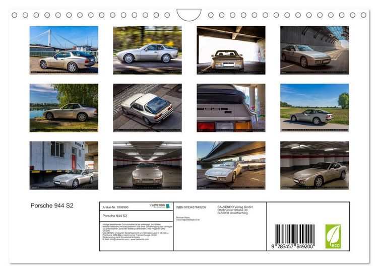 Produktbild: Porsche 944 S2 (Wandkalender 2026 DIN A4 quer), CALVENDO Monatskalender
