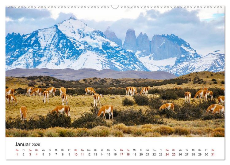 Produktbild: Chile - Das langgestreckte Land. (Wandkalender 2026 DIN A2 quer), CALVENDO Monatskalender