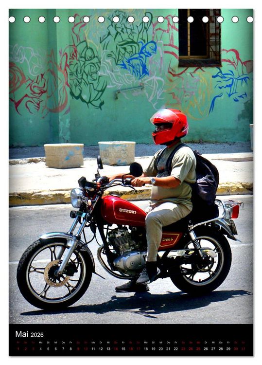 Produktbild: SUZUKI BIKER IN HAVANNA (Tischkalender 2026 DIN A5 hoch), CALVENDO Monatskalender