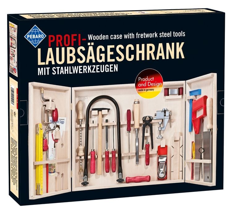 Produktbild: PEBARO 419 - Profi Laubs&auml;genschrank mit Stahlwerkzeugen, 33-teilig, (90x38,5cm ausgeklappt)