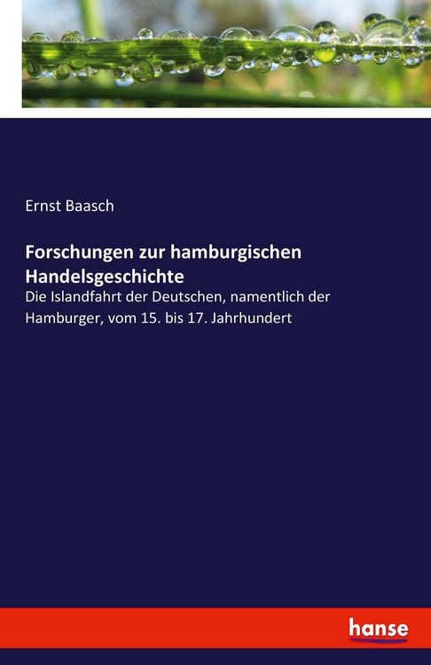Produktbild: Forschungen zur hamburgischen Handelsgeschichte