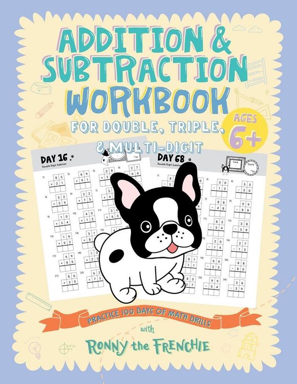 Produktbild: Addition and Subtraction Workbook for Double, Triple, & Multi-Digit