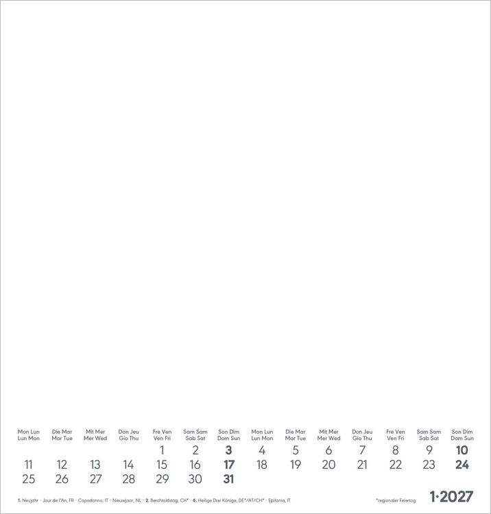 Produktbild: Kreativkalender M wei&szlig; 2027
