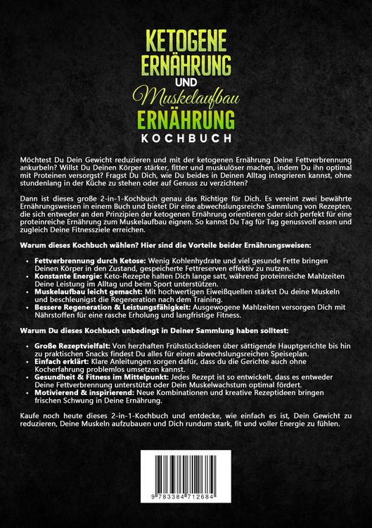 Produktbild: Ketogene Ern&auml;hrung und Muskelaufbau Ern&auml;hrung Kochbuch