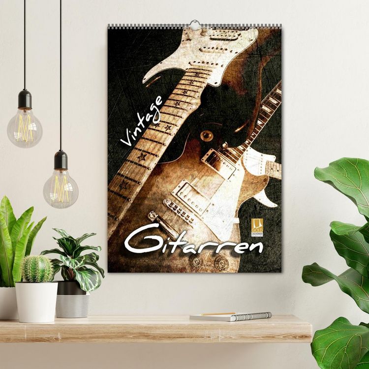 Produktbild: Vintage Gitarren (Wandkalender 2026 DIN A2 hoch), CALVENDO Monatskalender