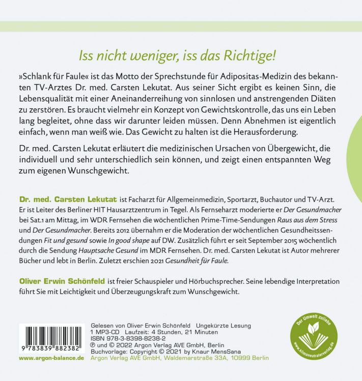 Produktbild: Schlank f&uuml;r Faule