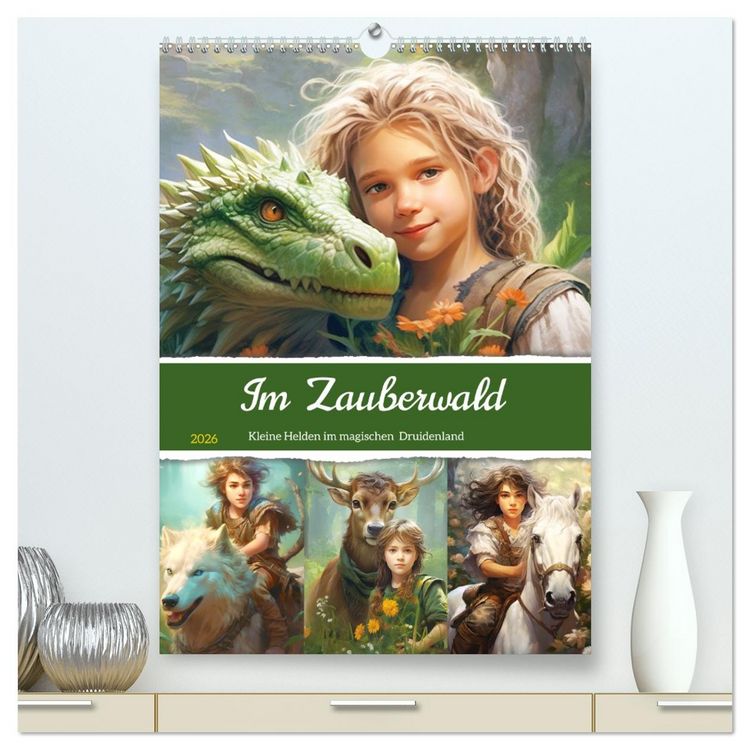 Produktbild: Im Zauberwald. Kleine Helden im magischen Druidenland (hochwertiger Premium Wandkalender 2026 DIN A2 hoch), Kunstdruck in Hochglanz